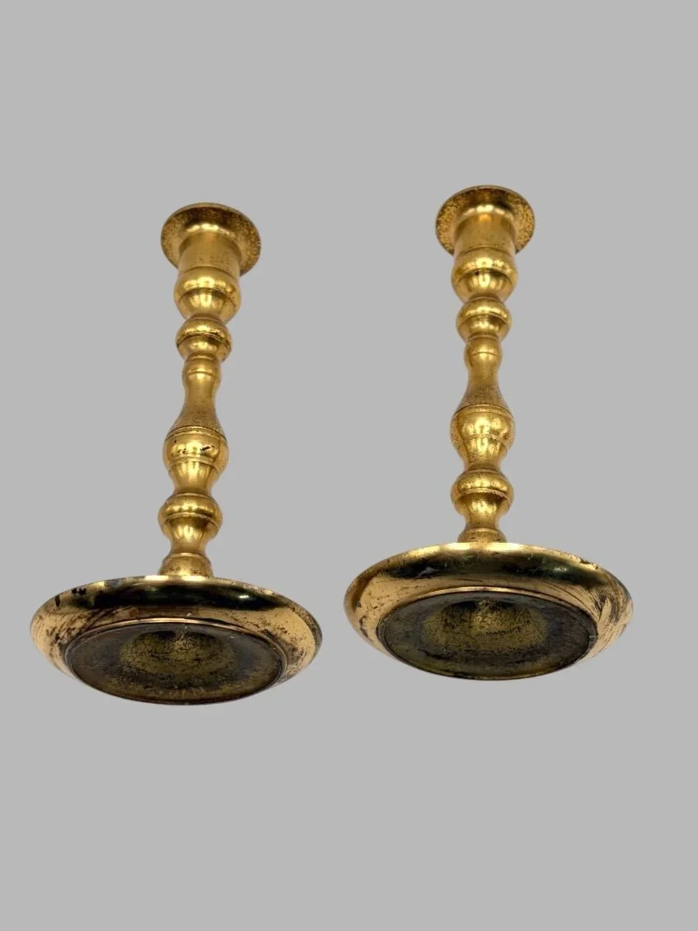VTG Brass Candlestick Holders Set of 2 Japanese Taper Candle Holders